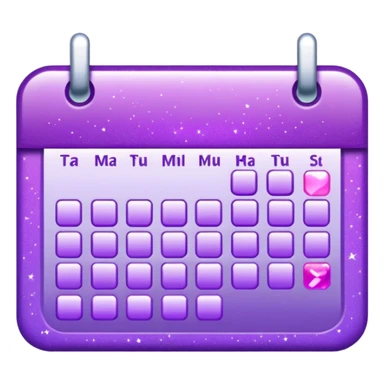 glitter purple and cian calendar sticker