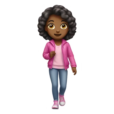 girl in pink going for a walk in the city sticker