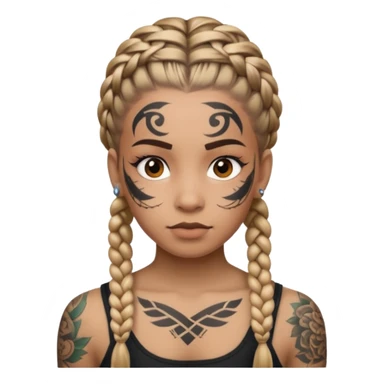 braided and tattoedbraided with lots lots lots of face tattooes sticker
