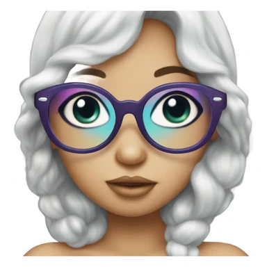 little cute mermaid kiss wearing glasses  sticker