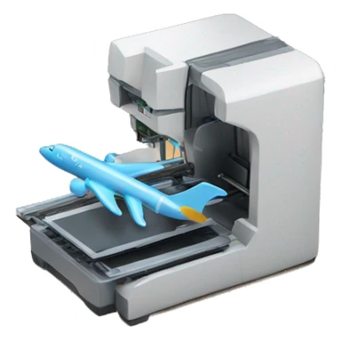 3d printer printing an airplane  sticker