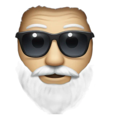 Father Frost in sunglasses glasses in a fur coat sticker