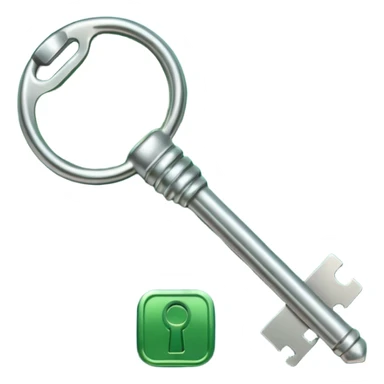 medieval minimalistic green key icon sticker