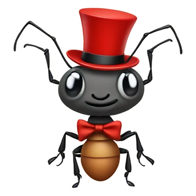Ant wearing a red top hat sticker