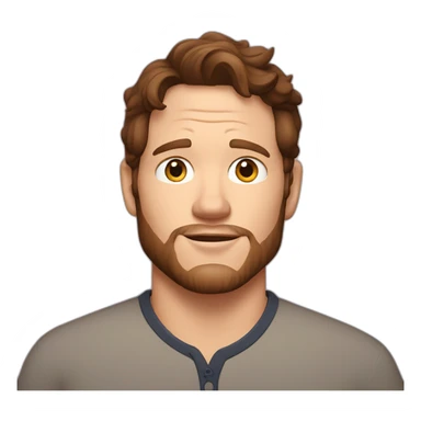 Chris Pratt brunette cartoon wearing henley sticker