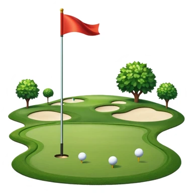 golf course with a flag sticker