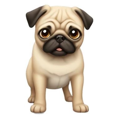 Cute pug sticker