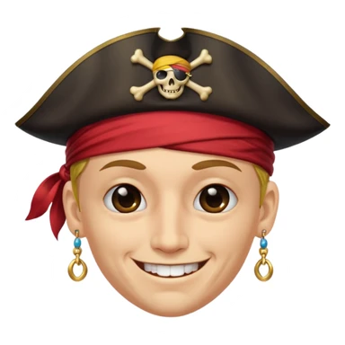 Eye patch pirate with earring, one eye covered
 sticker