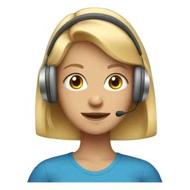 A blonde girl in a blue shirt and headphones sticker