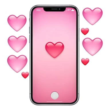 A pink iPhone with notification bubbles popping up nonstop, all with your name and hearts.  sticker
