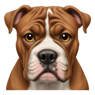 Realistin Brown red english bulldogg sticker