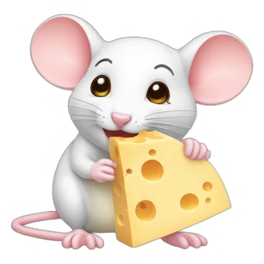 mouse eating cheese sticker
