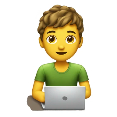 Adolescente comprando en su laptop sticker