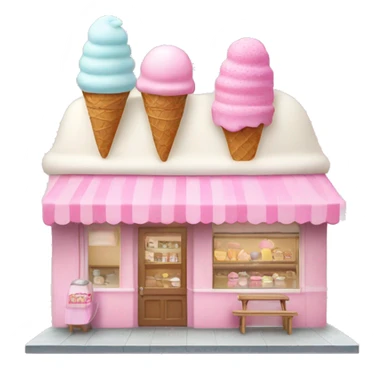 Pastel pink ice cream shop sticker