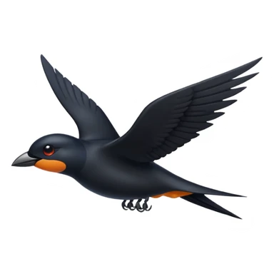 Black swallow flying sticker