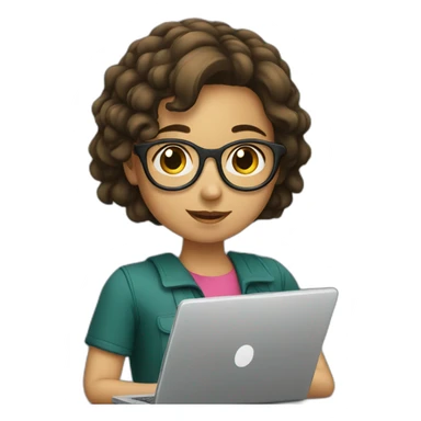 Spanish a girl with her laptop sticker