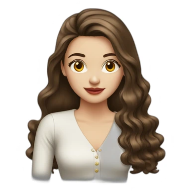 Brunette-girl-long-hair-old-money-fashion-style-red sticker