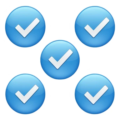 You got the blue part correct so leave the blue circle, replace the white tiktok logo with a check ✔️ sticker