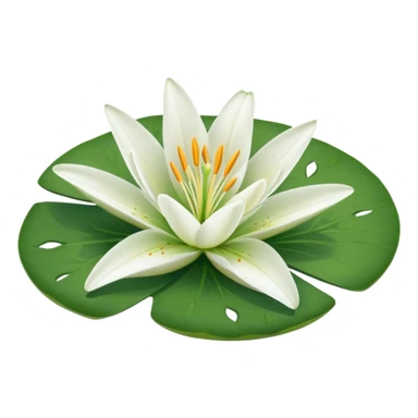 a pretty lily flower on a green circle lilypad sticker
