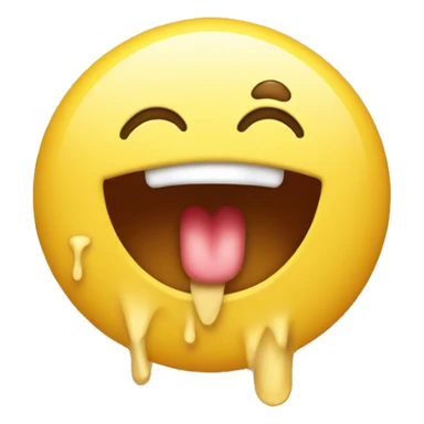 yellow emoji with heart eyes, drooling mouth and hearts swirling around it.  Make the mouth sleepy as if its just woken with drool coming out sticker