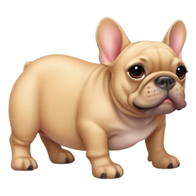 Fawn frenchie with the body of a hippo sticker