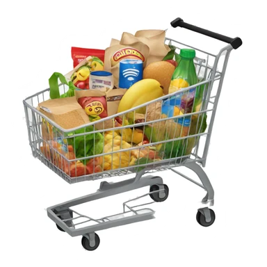 really full grocery store cart sticker