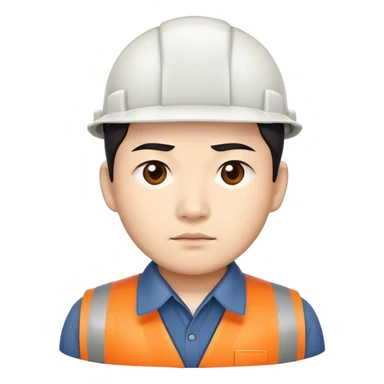 asian workers photorealistic serious sticker