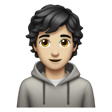 boy black hair pale skin gray eyes sticker