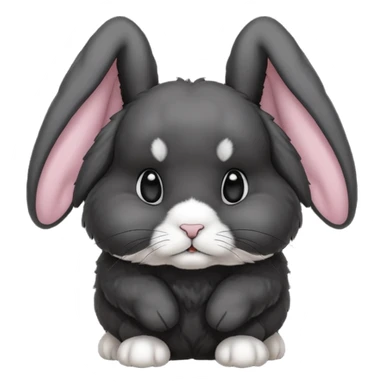 Black rabbit mini lop with ears up  sticker