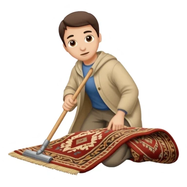Lifting up a rug and sweeping  stuff under to hide things sticker