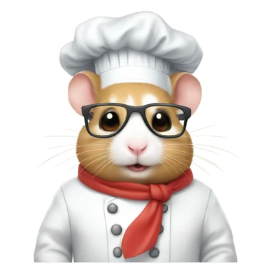 a chef hamster in glasses sticker