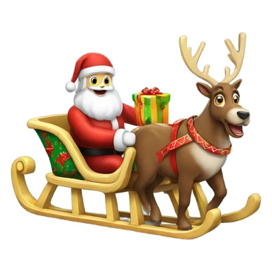 Santa Claus Sled with gifts sticker