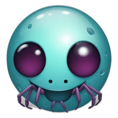 planet Mercury with a cartoon nauseated spider face sticker