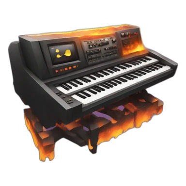synth in fire sticker