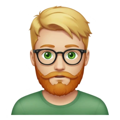 A man with green eyes and blonde hair with ginger hipster beard  sticker