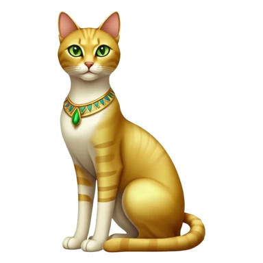 Egyptian cat full body sitting with green eyes sticker
