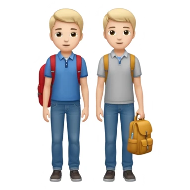 university student full body boy sticker