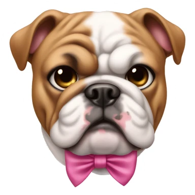 Bulldog with a little pink bow on it’s head  sticker
