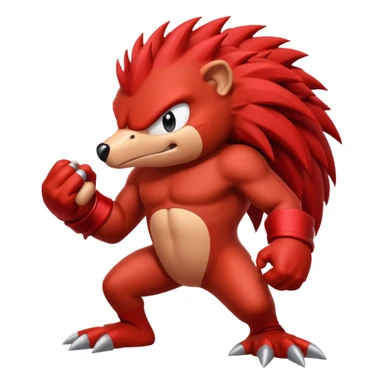 Sonic the hedgehogs friend knuckles a red animal  sticker