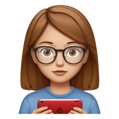 una ragazza con capelli castano chiaro con occhiali guarda netflix sticker