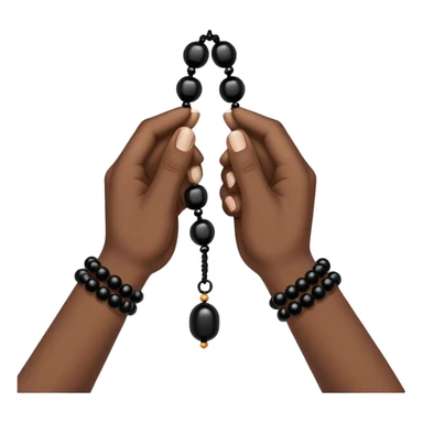 Black hands with prayer beads  sticker