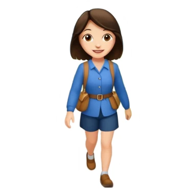 Brunette walking in scenic route sticker