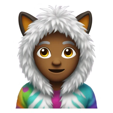Person in furry costume sticker