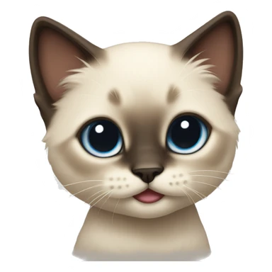 fluffy Siamese kitten play sticker