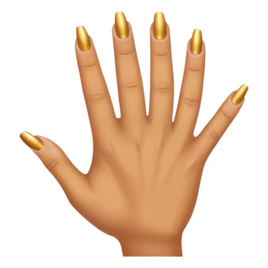 Tan skin hand with very short gold nails sticker