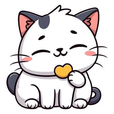 Licking a cat sticker