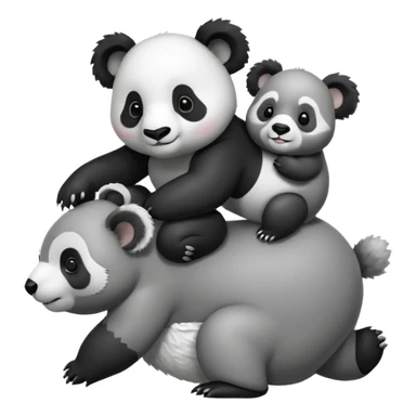 one Small Panda riding one big koala’s back sticker