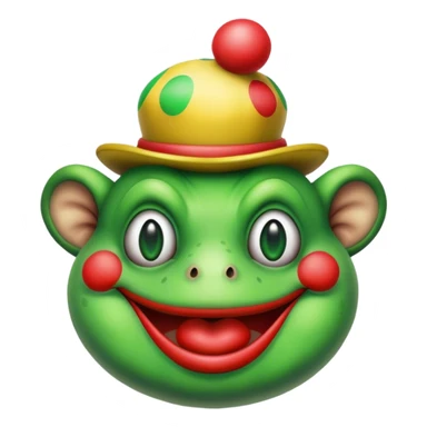 a toad with clown makeup sticker