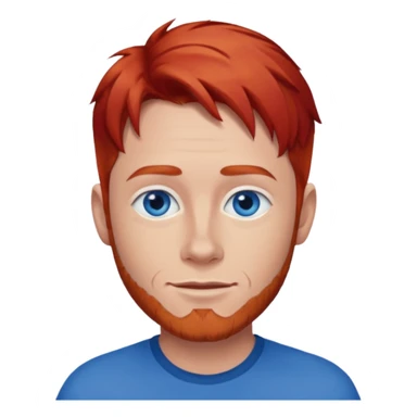 Dave Farrell with blue eyes, red hair sticker