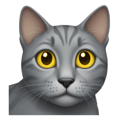 Grey cat with yellow eys sticker